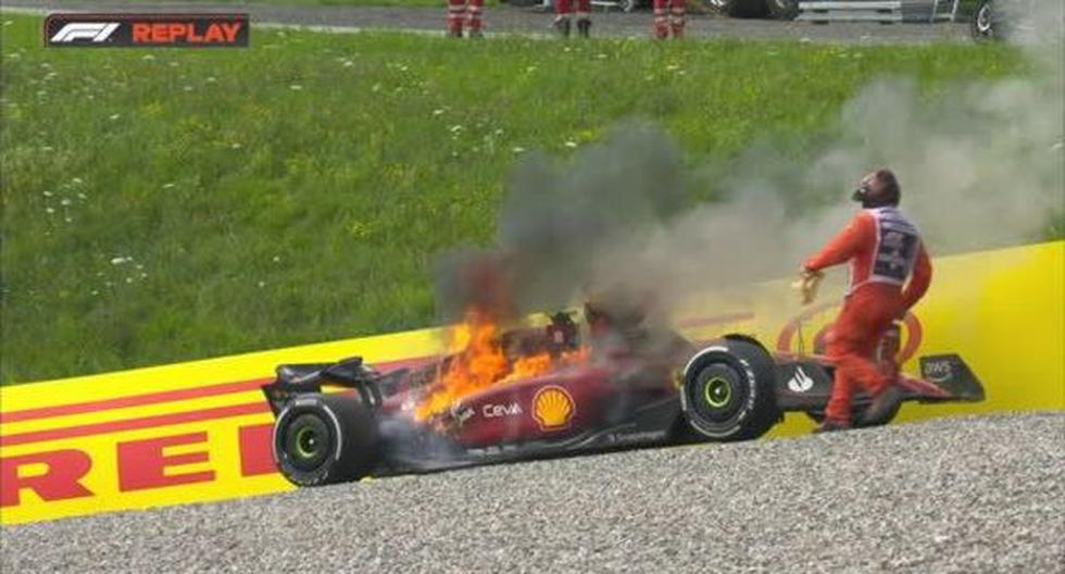 Se incendió: Carlos Sainz abandonó el GP de Austria tras serios inconvenientes con su Ferrari