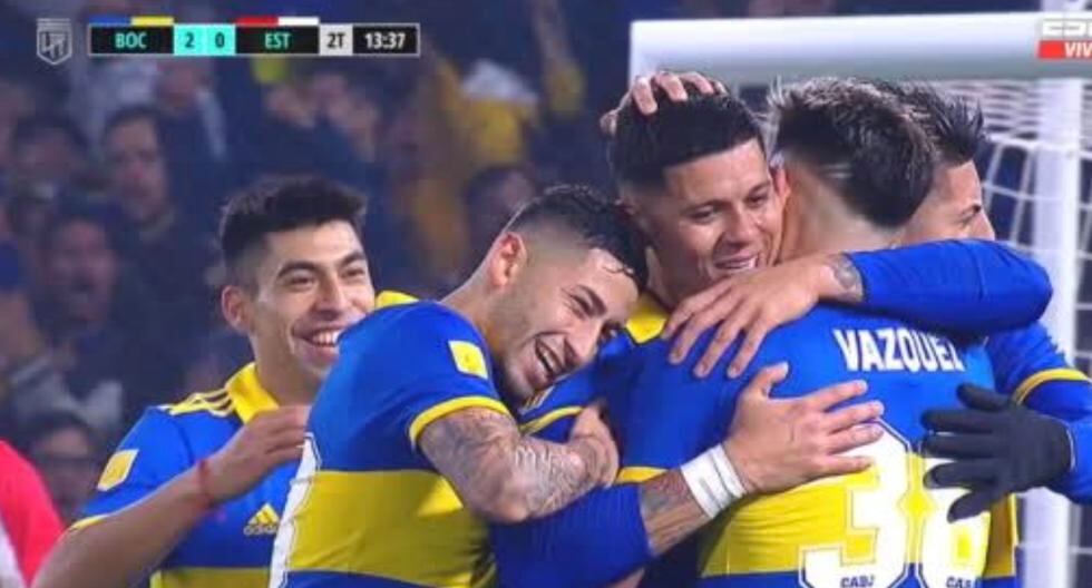 Three luxury goals: Fernández, Rojo, and Villa scored 3-0 in favor of Boca Juniors vs. Estudiantes.