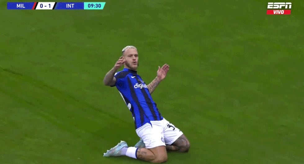 Saborea el título: Dimarco y Dzeko marcaron el 2-0 del Inter vs. AC Milan por la Supercopa de Italia