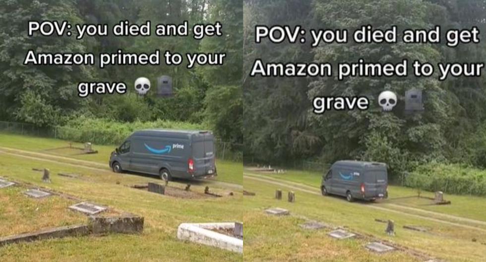 TikTok se rinde ante delivery de Amazon que cruza cementerio para entregar paquete