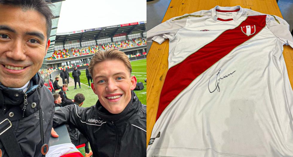 ¡Le firmó la camiseta! Sonne y el gran gesto que tuvo con hincha peruano en Dinamarca