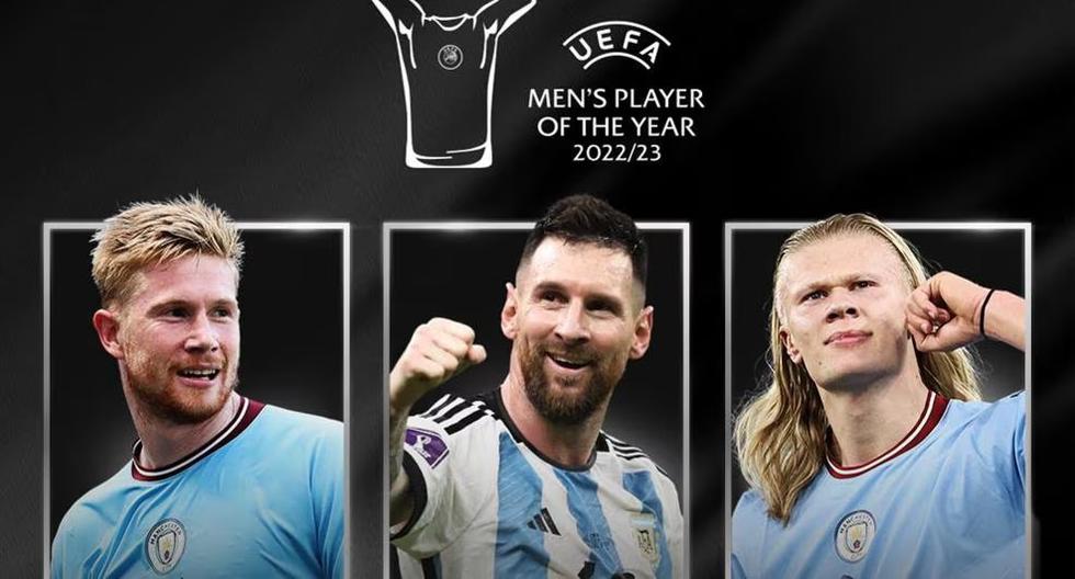 Con De Bruyne, Messi y Haaland: la terna finalista para el jugador del año de la UEFA