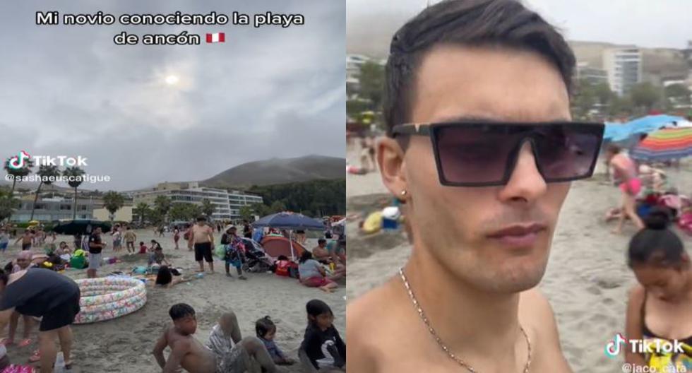 Turista italiano tiene impresionante reacción que se hizo viral tras llegar a playas de Ancón