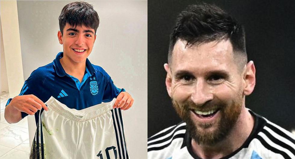 Bonito regalo: hijo de ‘Kun’ Agüero recibe el short que Lionel Messi usó en las semifinales