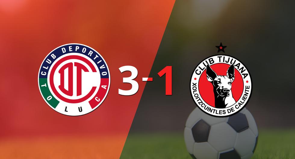 Toluca FC goleó a Tijuana por 3 a 1