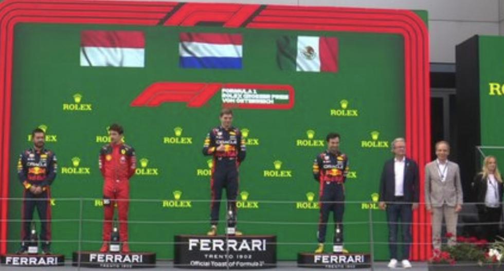 ¡Festeja México! ‘Checo’ Perez se subió al podio en el GP de Austria tras una gran carrera