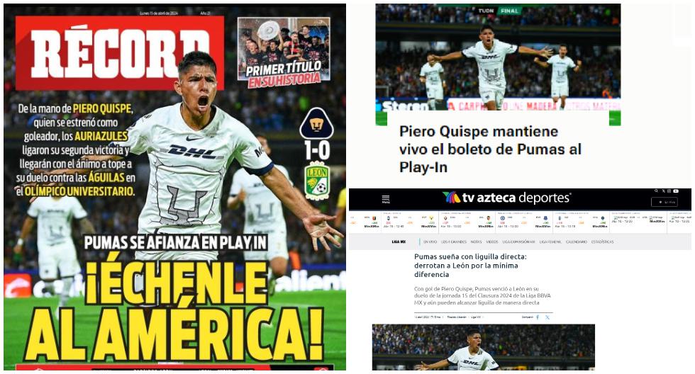“De la mano de Piero”: la reacción de la prensa mexicana tras gol de Quispe con Pumas UNAM [FOTOS]
