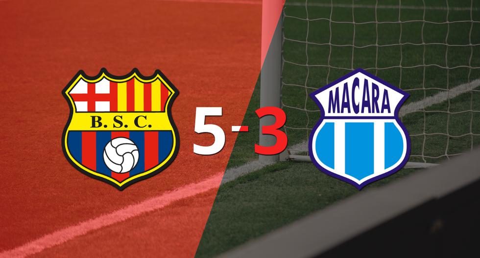 Luis Fabián Mina scores a hat-trick, but Macará loses 3-5 against Barcelona.