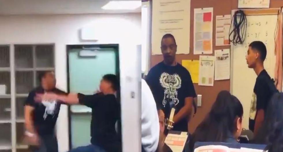 Alumno lanza insultos a su profesor en plena clase y recibe la golpiza de su vida