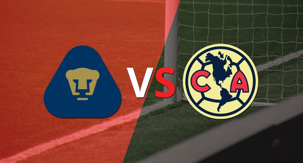 Termina el primer tiempo con una victoria para Club América vs Pumas UNAM por 1-0
