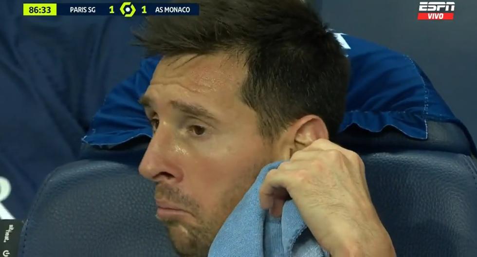 No lo entendía: la reacción de Messi tras ser reemplazado en el PSG vs. Monaco 
