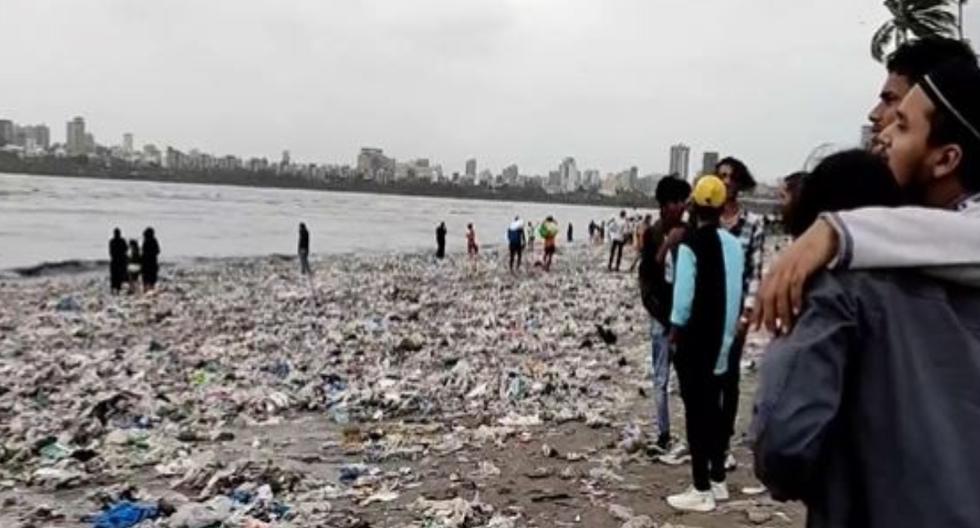El antes y después de una playa contaminada genera debate sobre el cuidado del medio ambiente