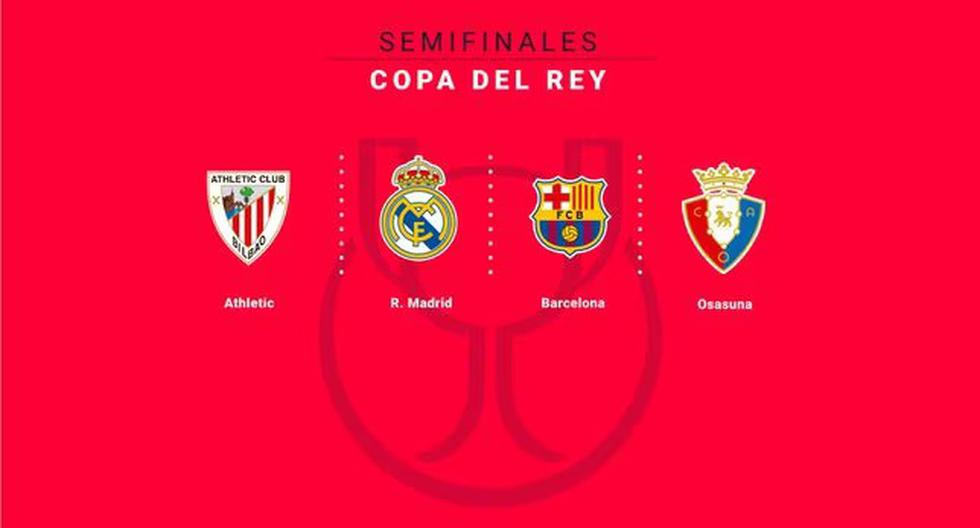Clásico en ‘semis’: Real Madrid vs. Barcelona y Osasuna vs. Athletic Club en la Copa del Rey