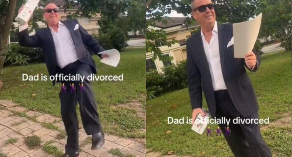 Padre es viral por bailar alegre tras firmar su esperado divorcio