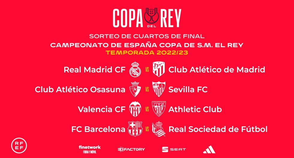 Real Madrid vs. Atlético y Barcelona vs. Real Sociedad: llaves de cuartos de Copa del Rey