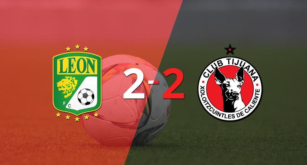 Leon and Tijuana tied 2-2 in an exciting match.