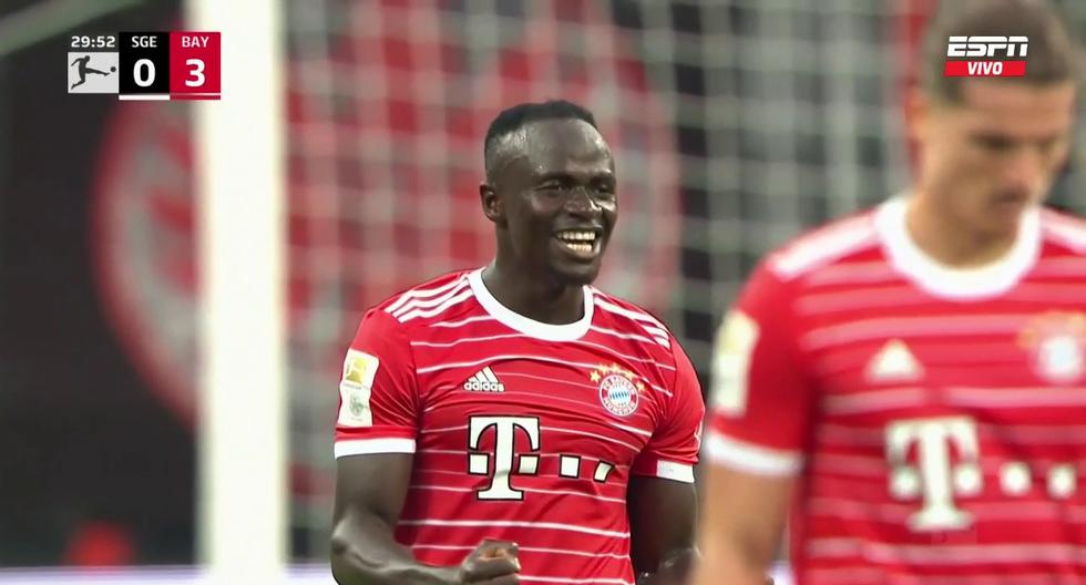 Estreno con gol: Sadio Mané marcó el 3-0 para el Bayern Munich vs. Frankfurt en la Bundesliga 
