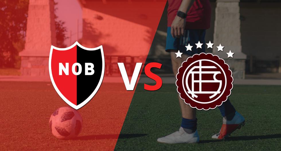 The first half ends with a 2-0 victory for Newell's vs Lanus.