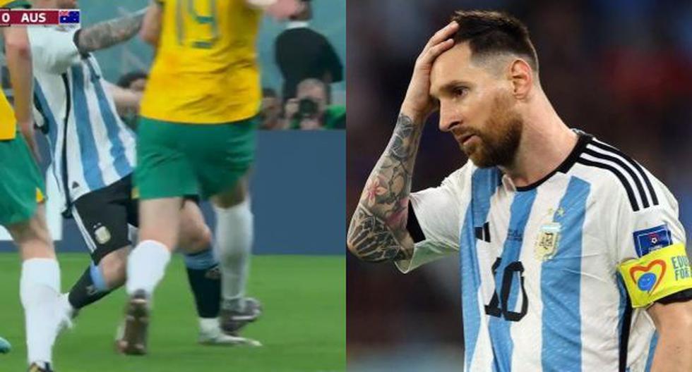 No tuvieron piedad: el duro pisotón que recibió Messi en el Argentina vs. Australia 