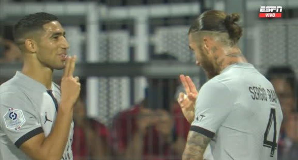 Combinación de Messi y Neymar para el gol de Hakimi y el 2-0 de PSG vs. Clermont 