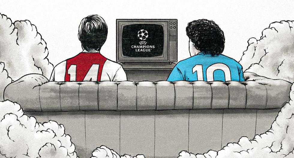 La curiosa publicación de Ajax para recordar el partido con el Napoli con Maradona y Cruyff