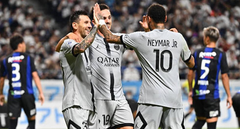 Show del tridente: Messi, Neymar y Mbappé protagonistas en victoria de PSG 6-2 ante Gamba Osaka