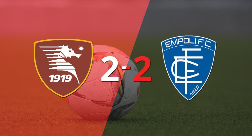En un emocionante partido, Salernitana y Empoli empataron 2-2
