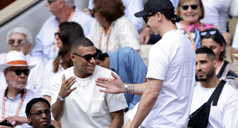 Juntos en Roland Garros: Mbappé y Zlatan disfrutan del Djokovic vs. Ruud