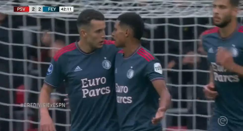 Desbordó y generó el gol: la participación de Marcos López en el empate de Feyenoord 