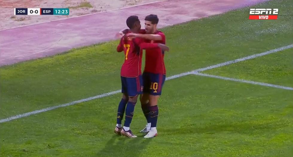 Rompió la paridad: gol de Ansu Fati para el 1-0 de España vs. Jordania 