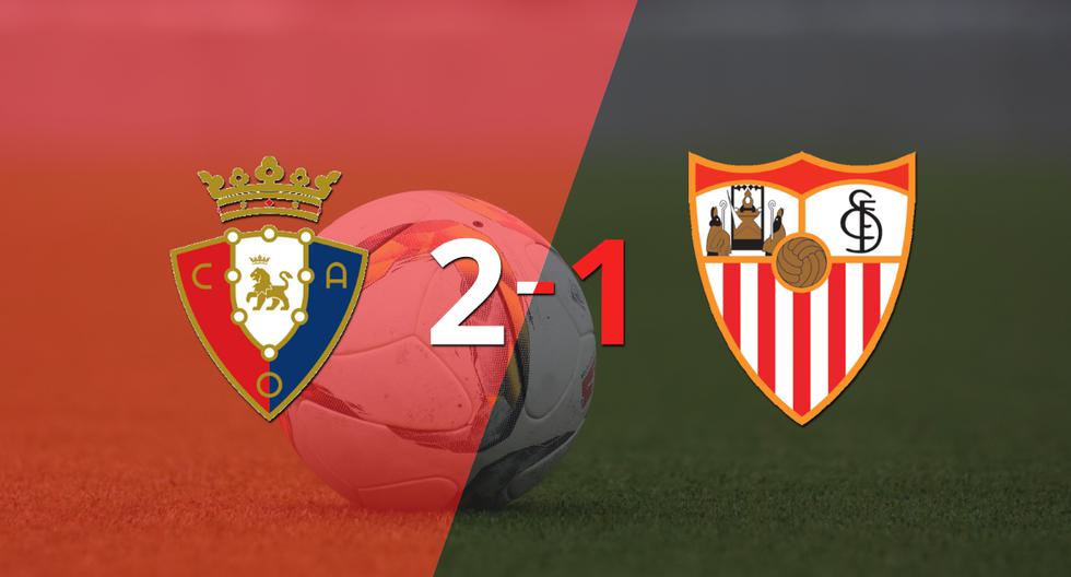 Osasuna achieved a 2-1 home victory against Sevilla.