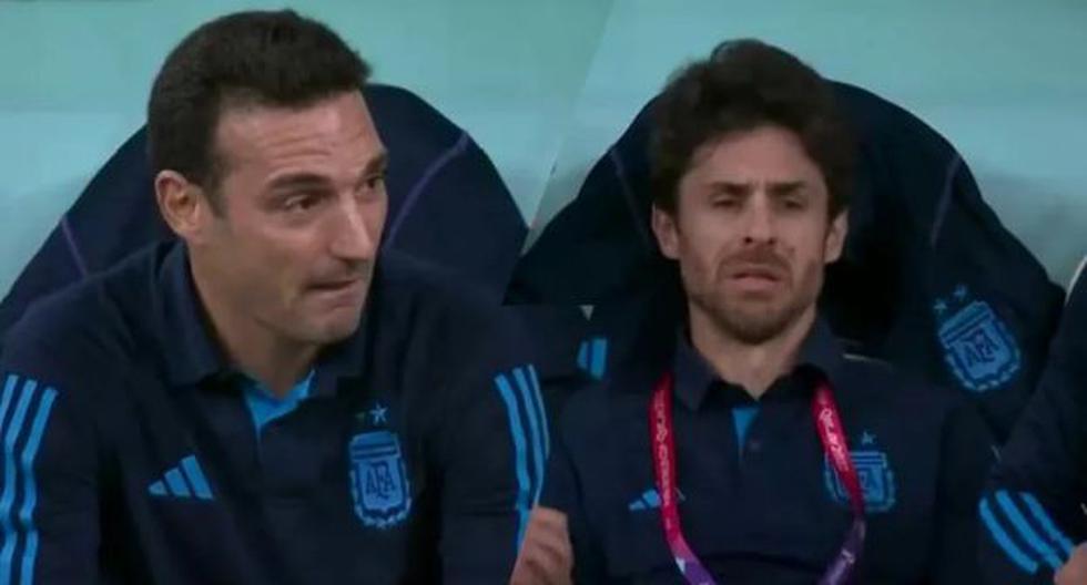 El llanto de Pablo Aimar y la reacción de Lionel Scaloni tras el gol de Messi ante México 