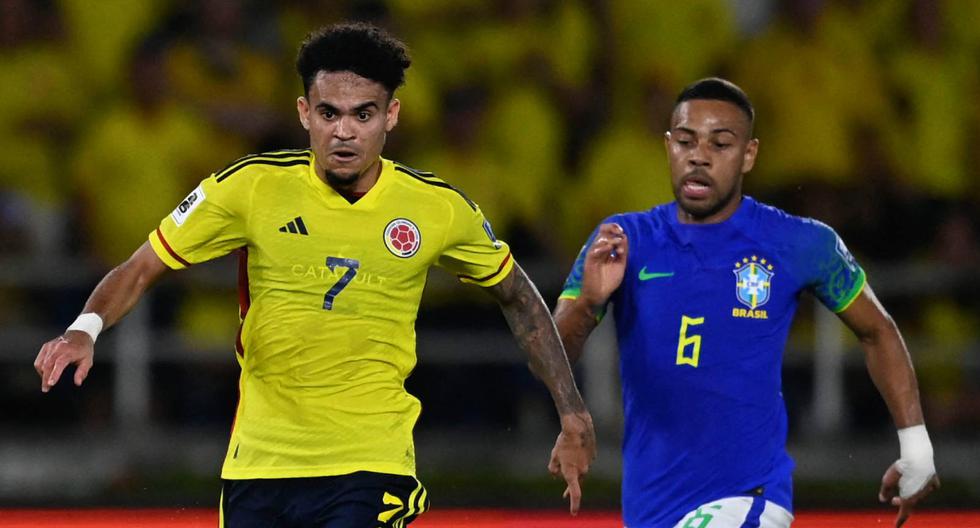 Colombia remontó 2-1 a Brasil con doblete de Luis Díaz