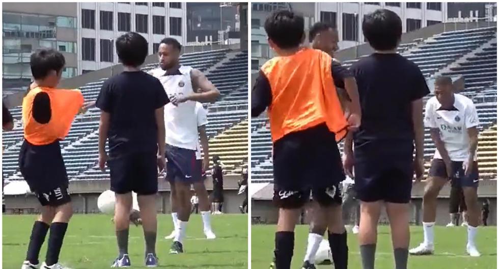 Lo asustó con la pelota: la broma de Neymar a un niño en Japón 