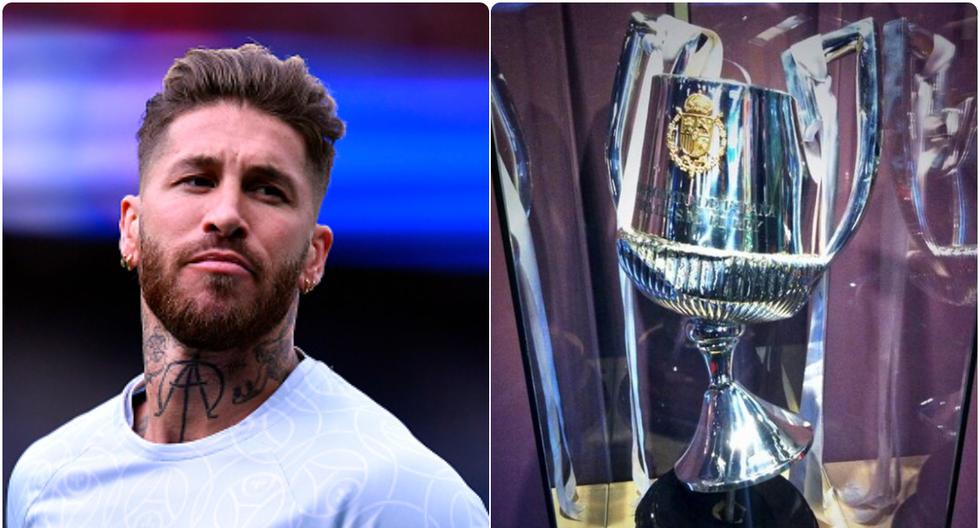 “Recuerdos imborrables”: Sergio Ramos felicitó al Madrid con la Copa del Rey abollada