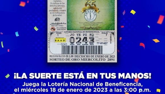 Resultados de la Lotería Nacional de Panamá, 18 de enero: números ganadores del 'Sorteo Miercolito' (Foto: @lnbpma).