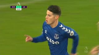 Con la menos hábil: el golazo de James Rodríguez en el Everton vs. Leicester por la Premier League [VIDEO]