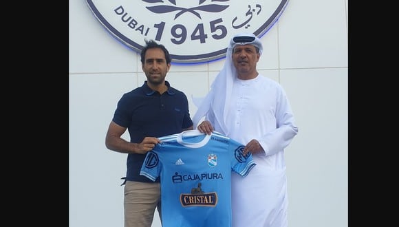 Presidente de Sporting Cristal, Joel Raffo, se reunión con el CEO de Al Nasr, Saeed AlAmri. (Foto: @SAlAmri66)