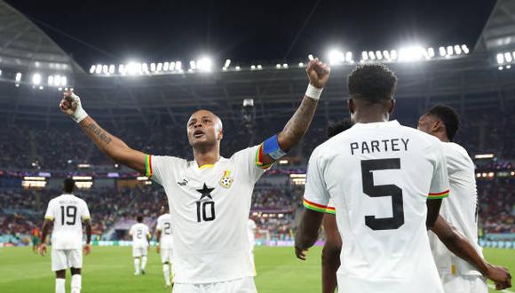 Andre Ayew anota el 1-0 para Ghana vs. Portugal en el Mundial Qatar 2022. (Getty Images)