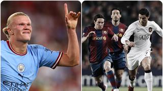 Haaland los aplasta: cómo les iba a Messi y Cristiano en sus primeros 20 partidos de Champions