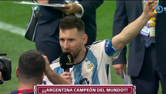 Lionel Messi ganó en Qatar 2022 el primer Mundial de su carrera. (TV Pública)
