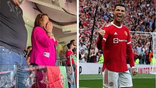 Orgullosa de su hijo: CR7 anotó doblete y su madre no pudo contener las lágrimas de emoción