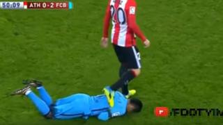 Youtube: Neymar exageró con su reacción tras pasarle Aduriz por encima