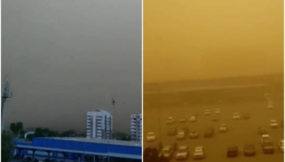 Gran tormenta de arena hace 'desaparecer' una ciudad de Rusia en cuestión de minutos. (Foto: @ActualidadRT / Twitter)