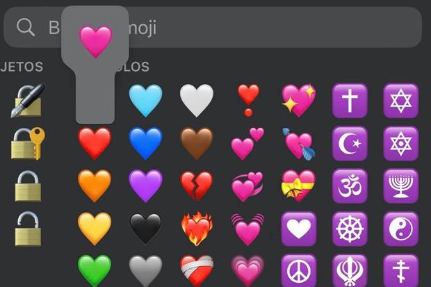 El corazón rosado de WhatsApp se encuentra en la sección de objetos de la app. (Foto: MAG - Rommel Yupanqui)