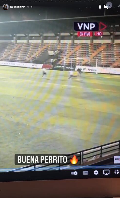 La emoción de Ruidíaz por el gol de su hermano. (Captura Instagram)