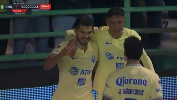 Gol de Henry Martín para el 1-1 de América vs. León por Liga MX. (Captura: Marca Claro)