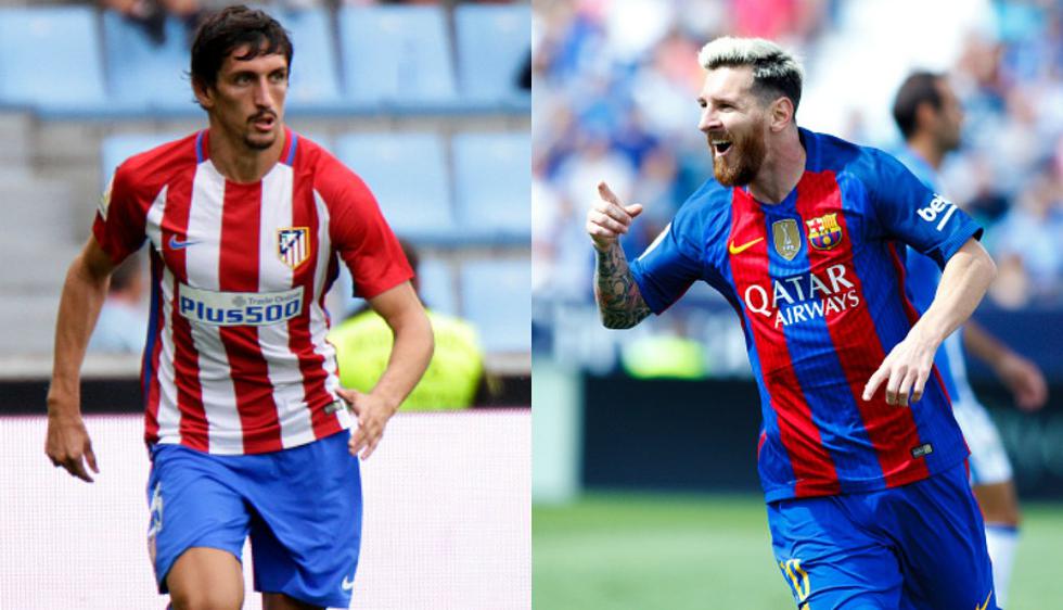 Stefan Savić ante Lionel Messi. (Getty Images)