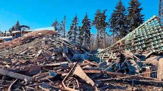 Adiós estadio: así quedó un campo de fútbol en medio de la guerra de Rusia con Ucrania