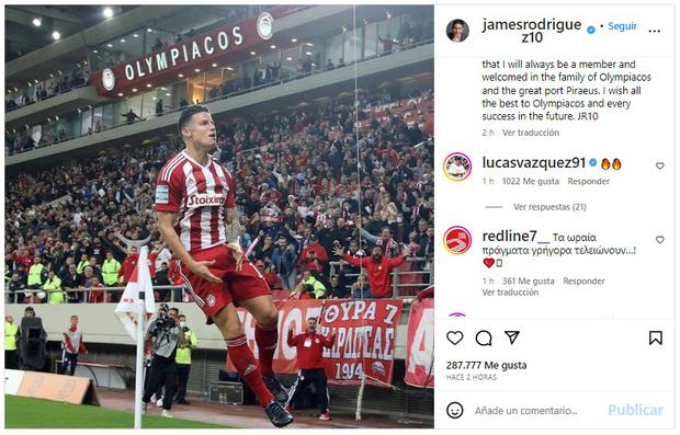 James said goodbye to the Olympiacos fans through Instagram. (Photo: Instagram Capture)